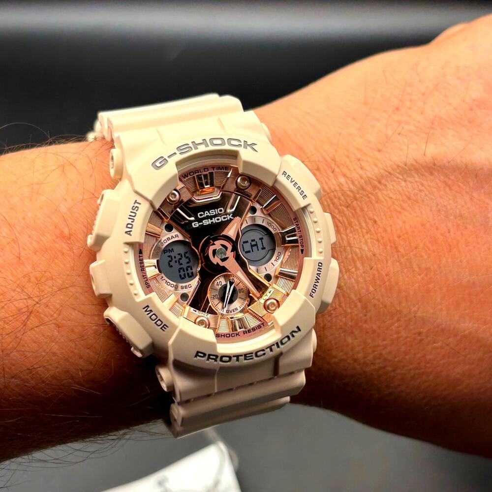 Casio G-Shock GMAS120MF-4A Womens Blush Pink Metallic Analog Digital Watch NIBWT - Picture 9 of 17